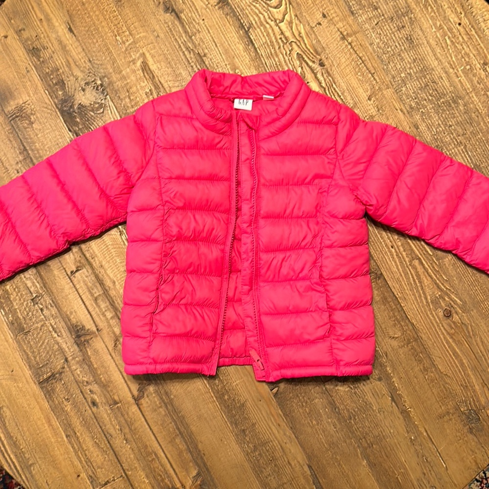 EUC little girls 3t pink Gap puffer coat